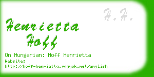 henrietta hoff business card